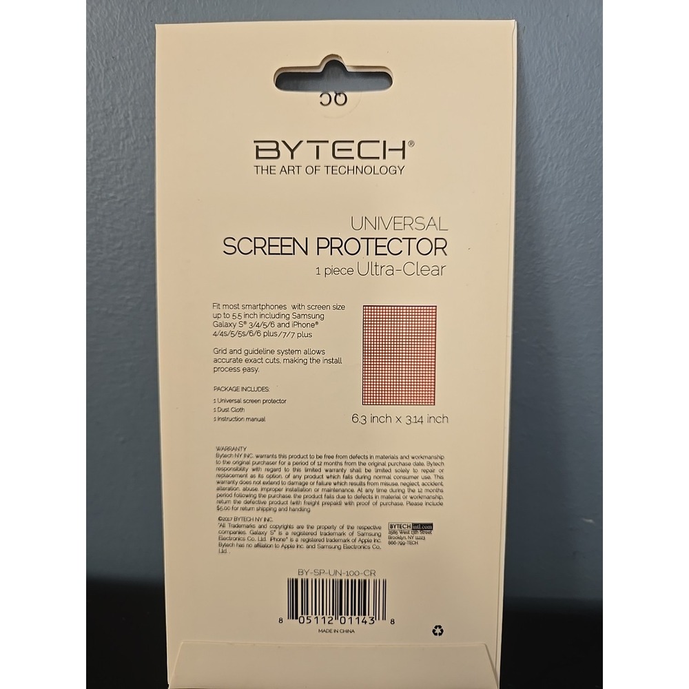 New UNIVERSAL SCREEN PROTECTOR BYTECH Screen Size Up To 5.5" (E12) - Picture 2 of 2